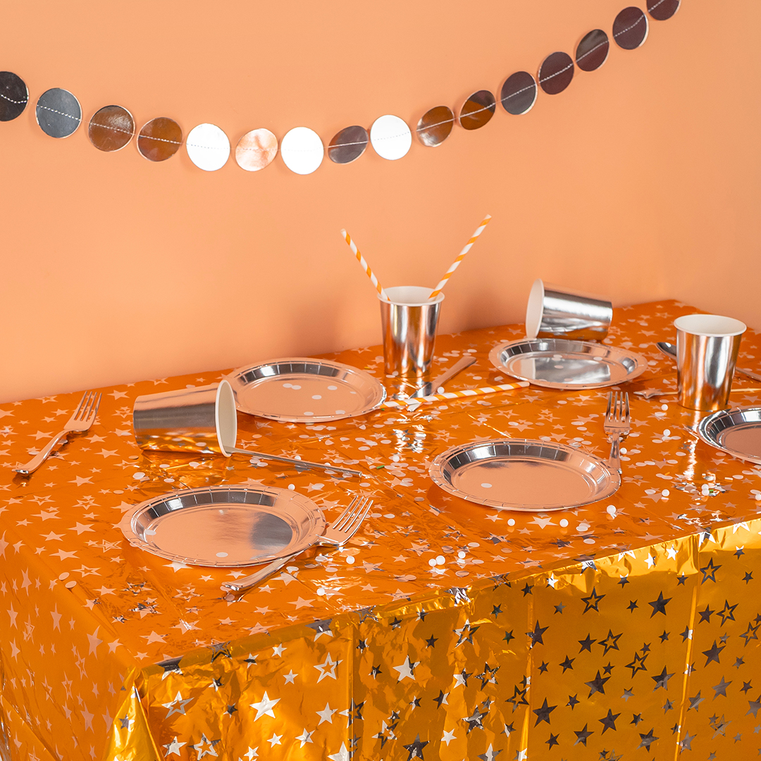 Тарелки (9''/23 см) Серебро, Металлик, 6 шт.