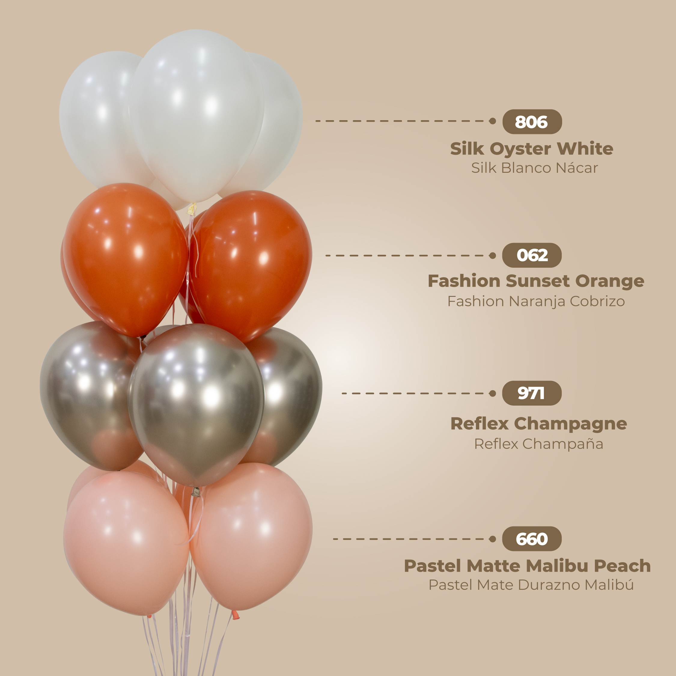 Шар (12''/30 см), Устрично-белый (806), шелк, 12 шт.