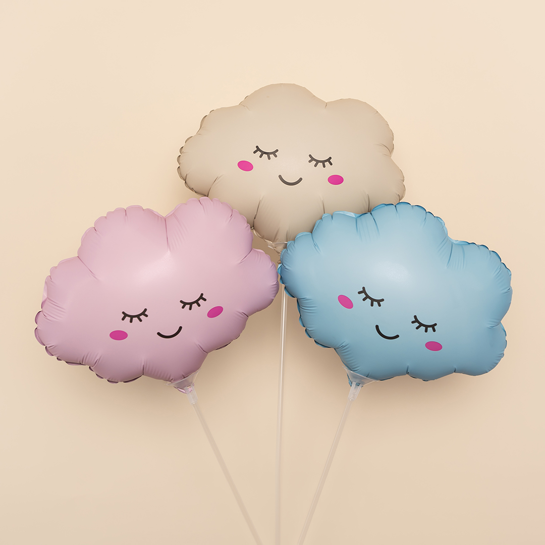 Шар (11''/28 см) Мини-фигура, Облако, Кремовый, Матовый, 1 шт.