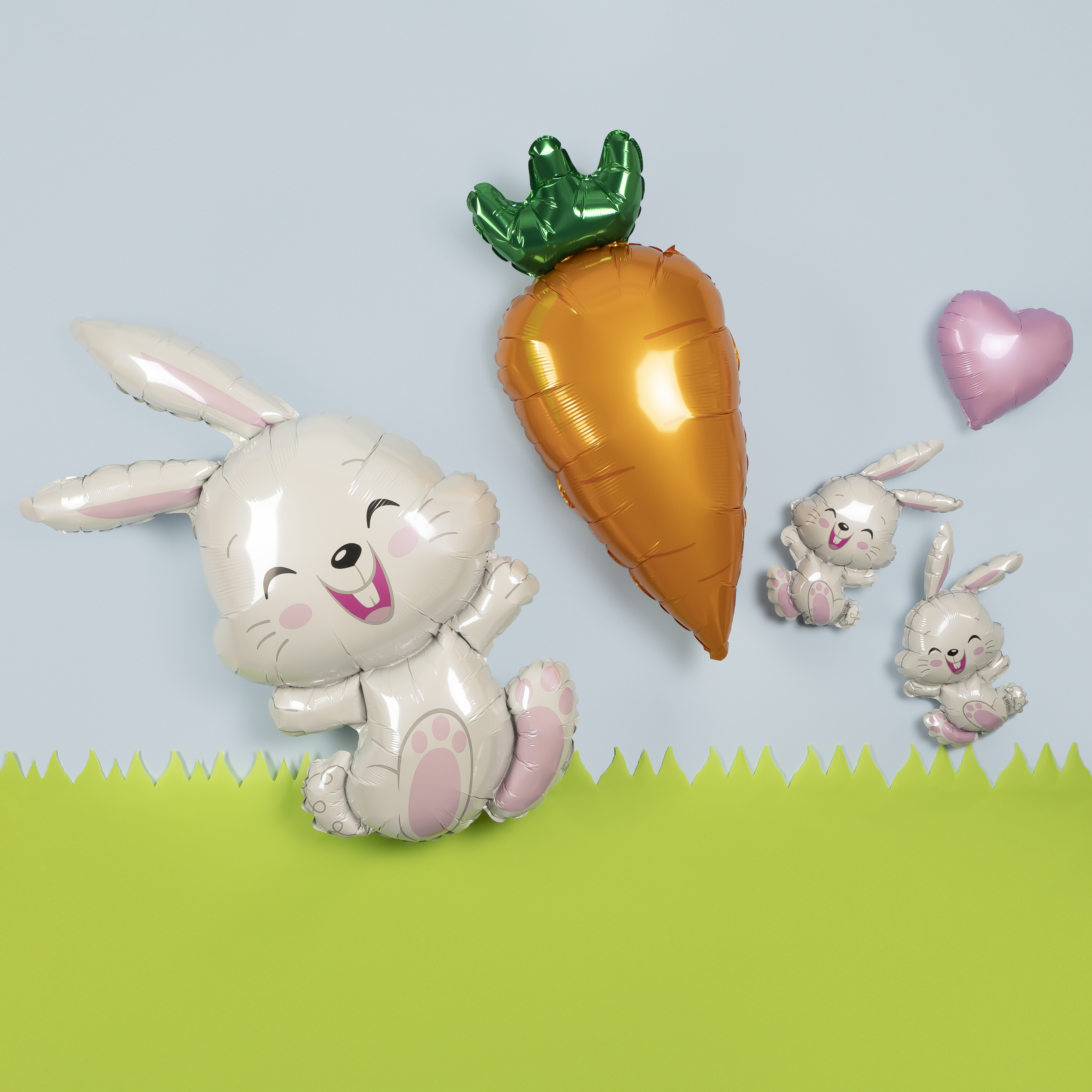 Шар (9''/23 см) Мини-сердце, Розовый, Макарунс, 1 шт.