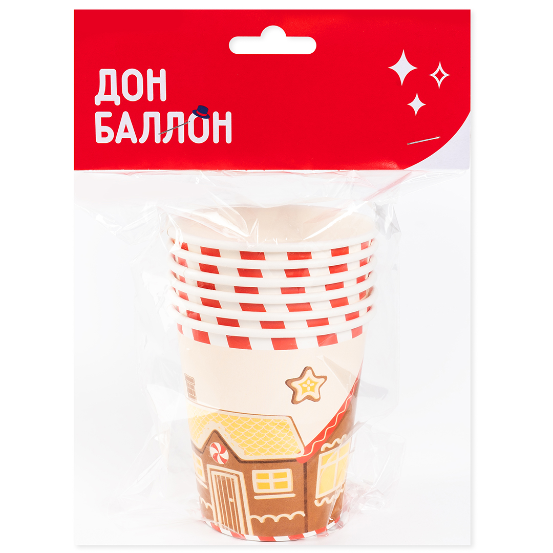 Стаканы (250 мл) Пряничный человечек, 6 шт.