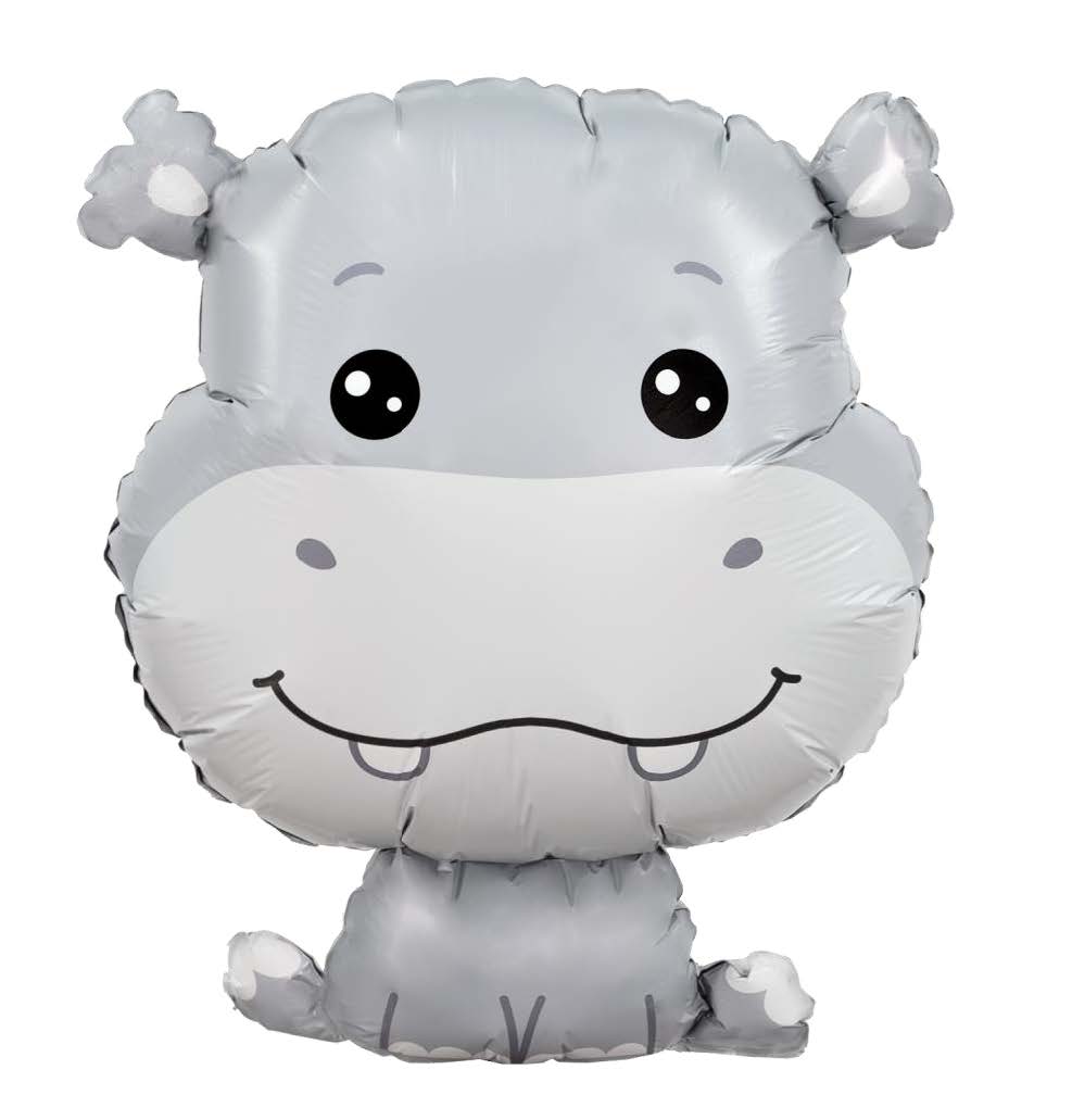 Шар (30''/76 см) Фигура, Бегемотик, 1 шт. в уп.