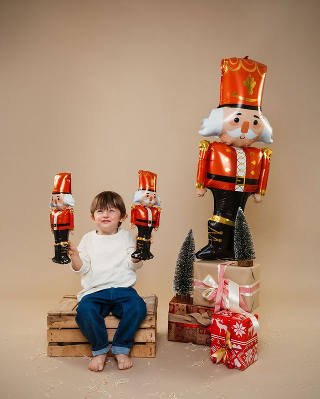 Шар (16''/41 см) Мини-фигура, Щелкунчик, Красный, 1 шт.