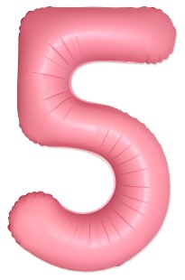 Шар (40''/102 см) Цифра, 5 Slim, Светло-розовый, Макарунс, 1 шт. в уп.