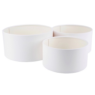 Набор коробок Цилиндр, без крышки, Белый, 11*21 см, 3 шт. в упак. 