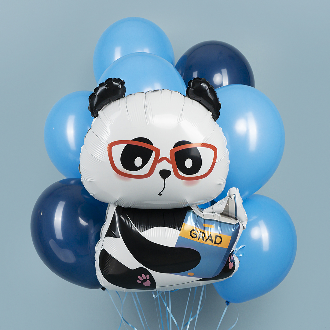 Шар (35''/89 см) Фигура, Панда с книжкой, 1 шт.