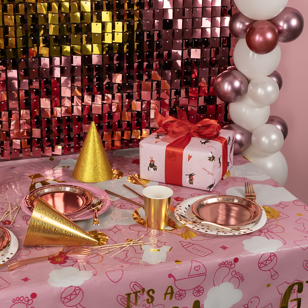 Тарелки (7''/18 см) Розовое Золото, Металлик, 6 шт.