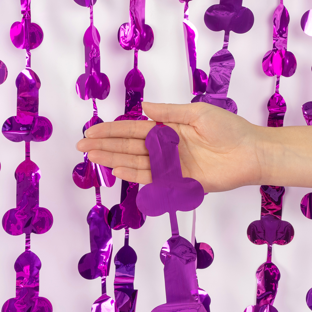 Занавес Дождик на Девичник, Фуксия, Металлик, 100*200 см, 1 шт.