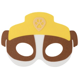 Маска карнавальная, из фетра, Щенок Строитель, Коричневый/Желтый, 18,5*13,5 см, 1 шт. 