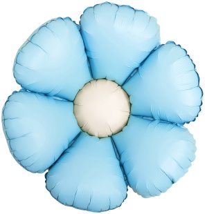 Шар с клапаном (15''/38 см) Мини-цветок, Ромашка, Голубой, Сатин, 5 шт. в уп.
