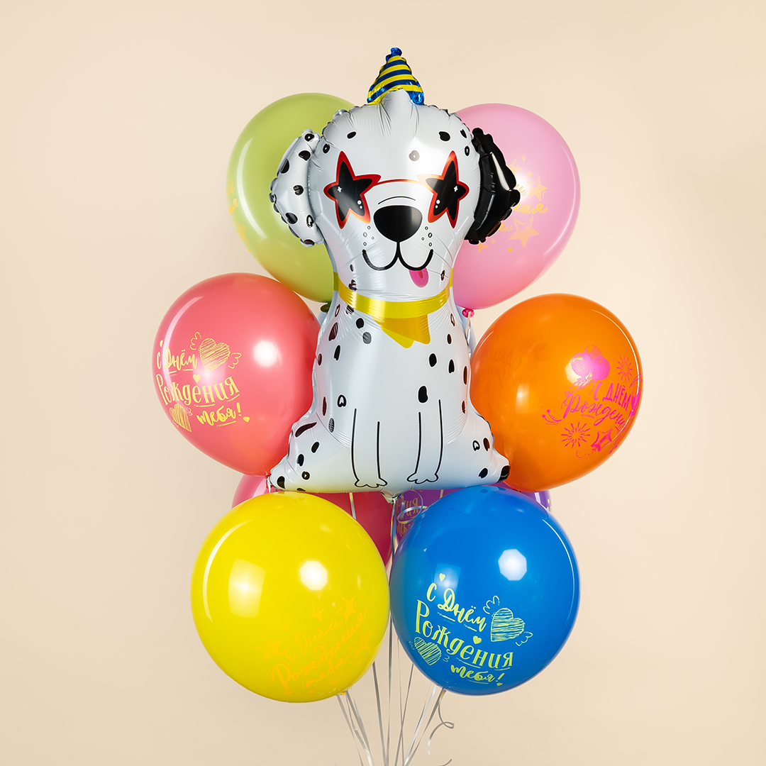 Шар (33''/84 см) Фигура, Далматинец в колпачке, 1 шт.