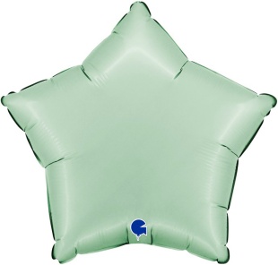 Шар (18''/46 см) Звезда, Мятная глазурь, Сатин, 1 шт.