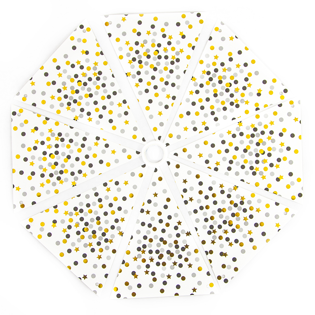 Гирлянда Флажки, Конфетти, Стильный микс, 200 см, 1 упак.