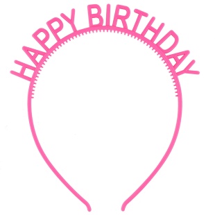 Ободок, Happy Birthday, Розовый, 1 шт. 
