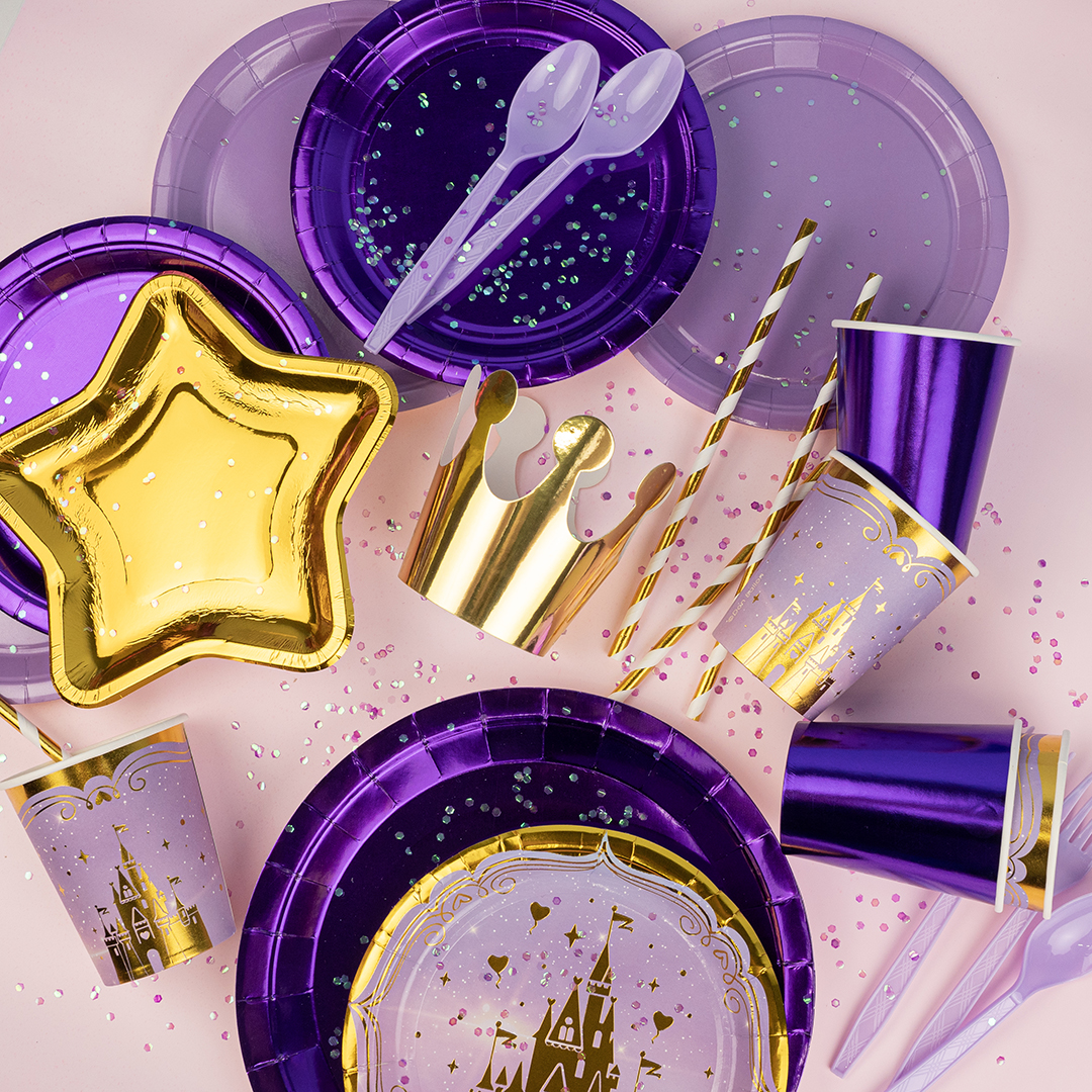 Тарелки (9''/23 см) Фиолетовый, Металлик, 6 шт.