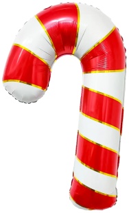Шар (42''/107 см) Фигура, Леденец трость, Красный, 1 шт. в уп.