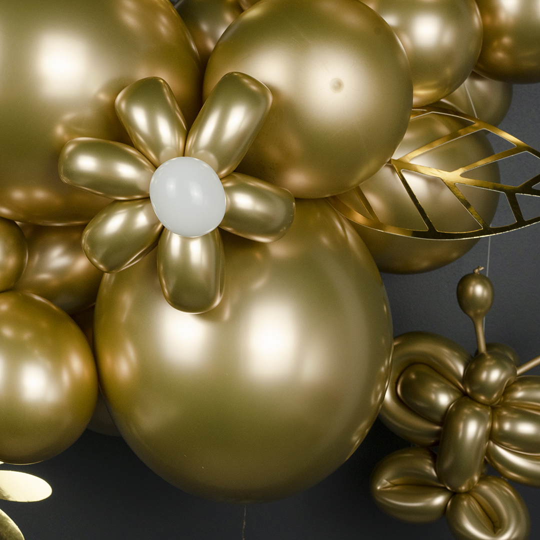 Шар (5''/13 см), Золото, хром, 50 шт.