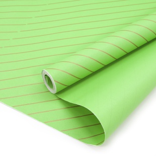 Упаковочная бумага, Крафт 70гр (0,7*8,5 м) Полоски Люрекс, Салатовый, 1 шт.