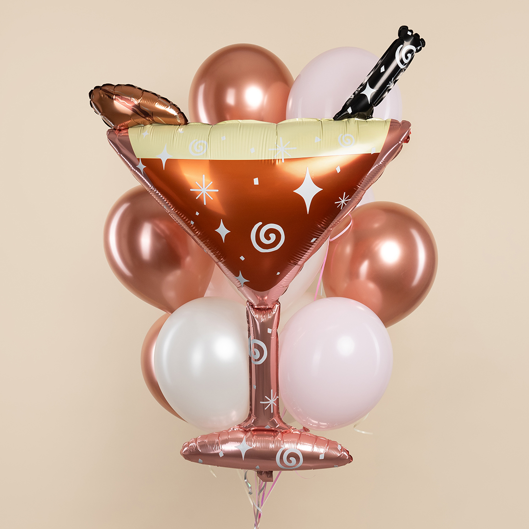 Шар (44''/112 см) Фигура, Бокал Мартини, Розовый, 1 шт.