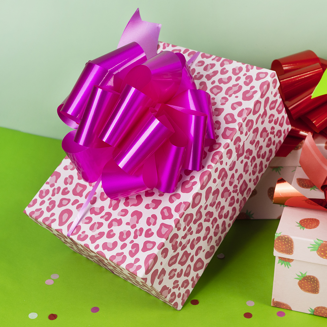 Бант Шар, Фуксия, Лаковый, 21 см, 1 шт. в упак. 