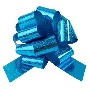 Бант Шар, Голубой, Голография, 21 см, 1 шт. в упак. 