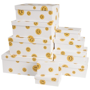 Набор коробок Смайлики, 33*20*13 см, 10 шт. в упак. 
