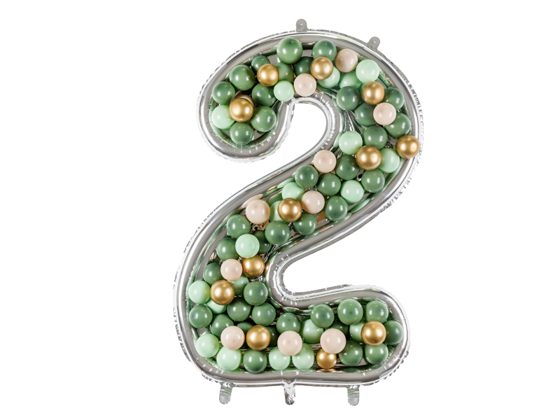 Шар (65''/165 см) Цифра, 2 Каркасная, 1 шт. в уп.