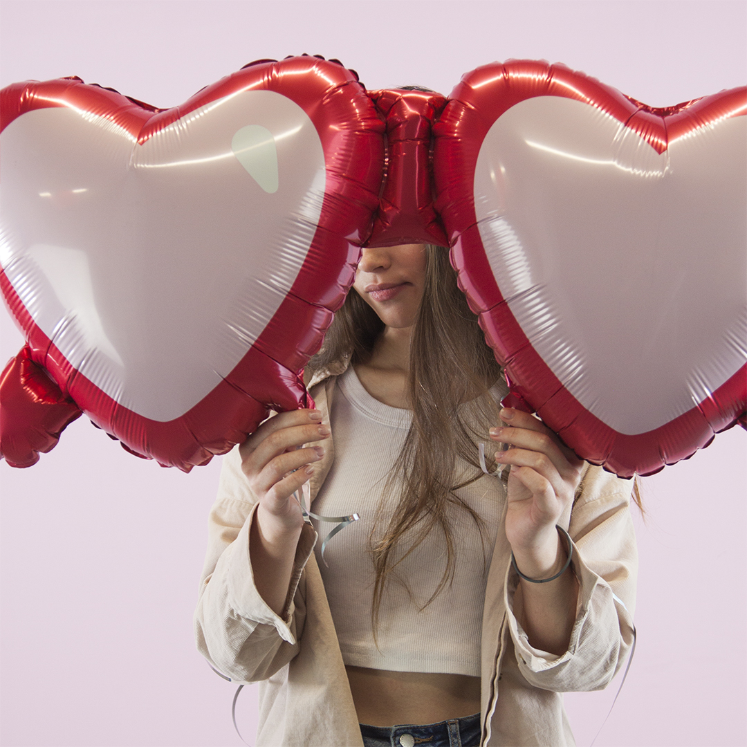 Шар (43''/109 см) Сердце, Солнечные очки, 1 шт.