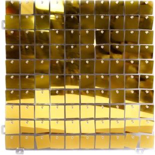 Декоративная панель Пайетки, Прозрачная основа, 30*30 см. Золото, Металлик, 1 шт.