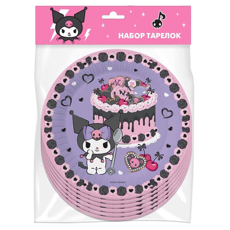 Тарелки (7''/18 см) Kuromi, 6 шт.