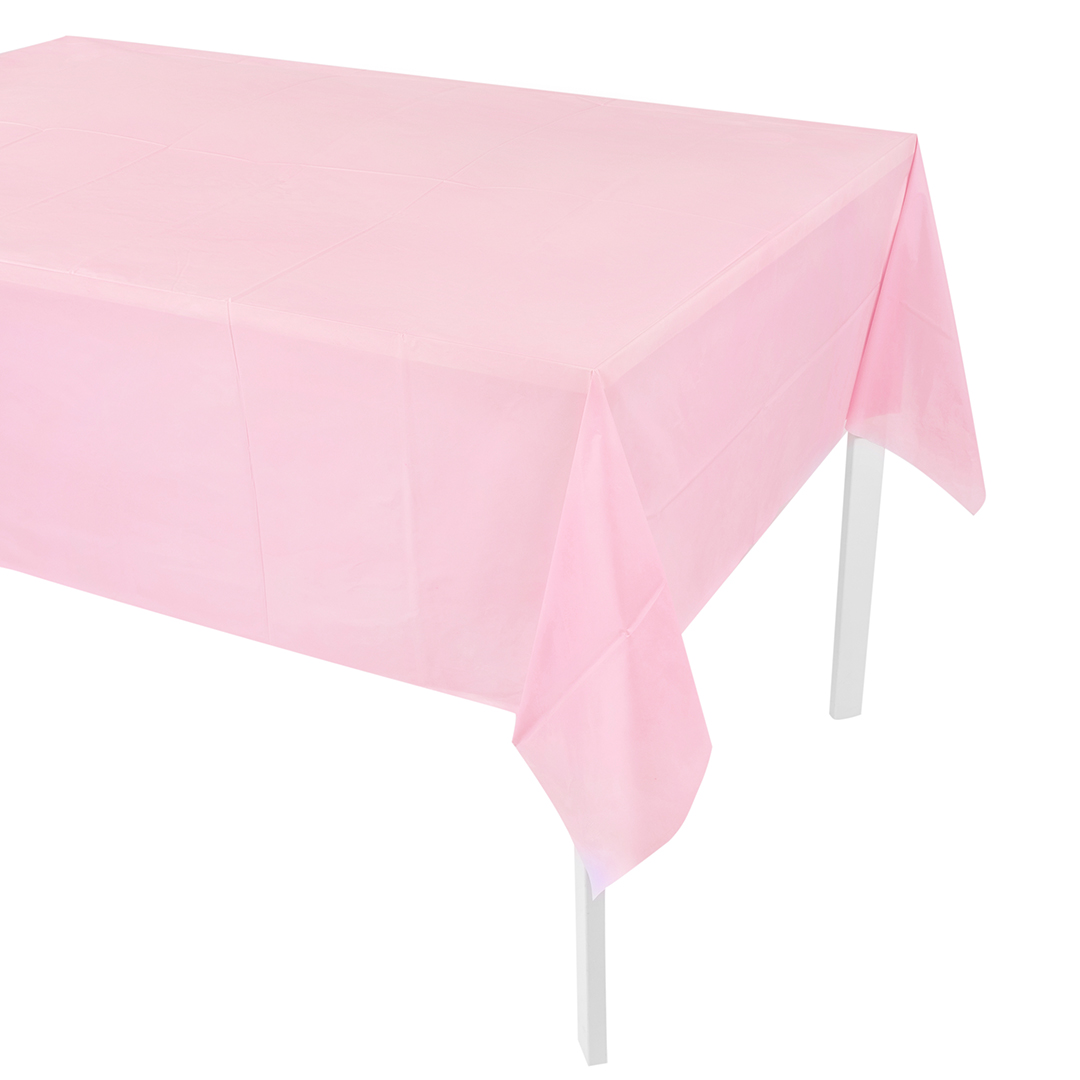 Скатерть одноразовая, Мастхэв, Светло-розовый, 137*274 см, 1 шт.