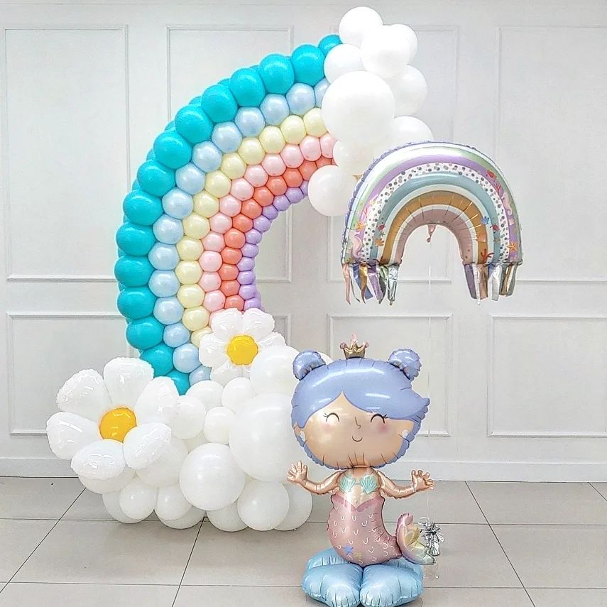 Шар (27''/69 см) Фигура, Радуга для Русалочки, 1 шт.