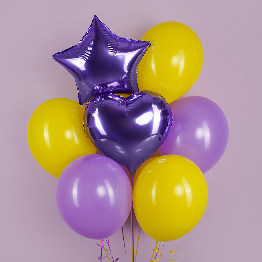 Шар (18''/46 см) Звезда, Сиреневый, 1 шт.