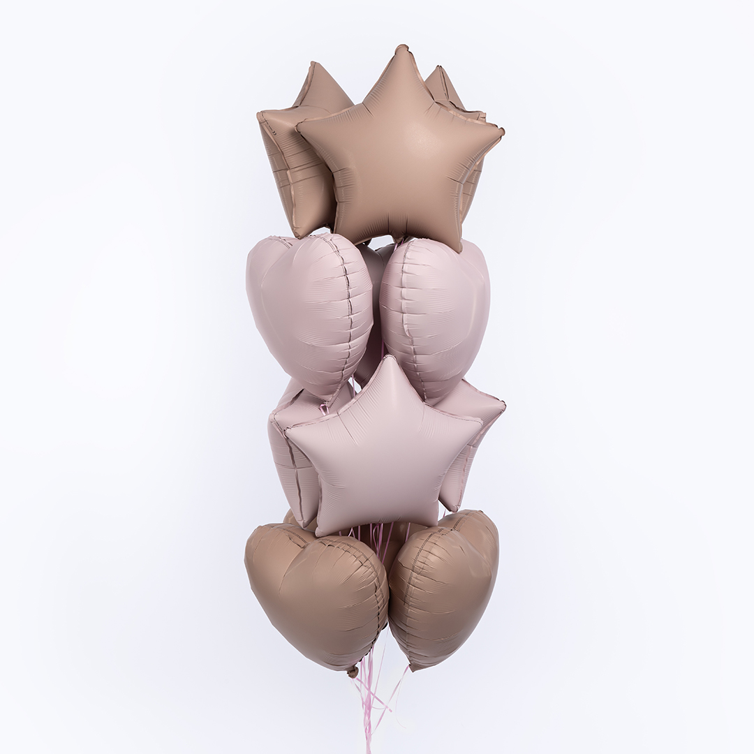 Шар (18''/46 см) Звезда, Пыльная роза, Сатин, 1 шт.