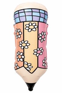 Шар (28''/71 см) Фигура, Школьный карандаш, Сатин, 1 шт.