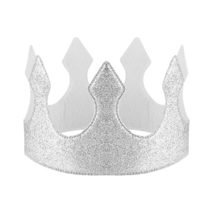 Корона тканевая, Классика, ОГ 58 см, Серебро, 1 шт. 