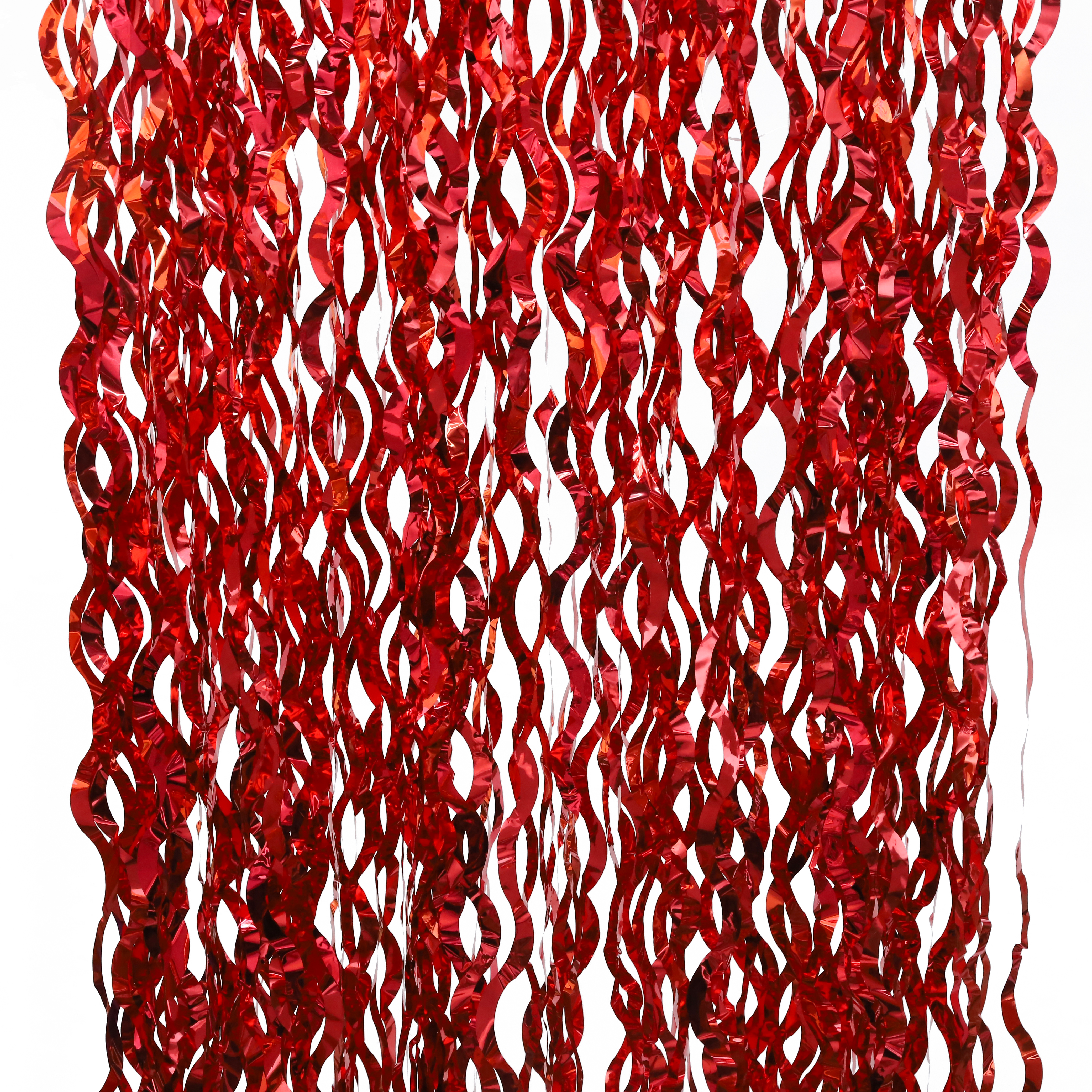 Занавес Волна, Красный, Металлик, 100*200 см, 1 шт.