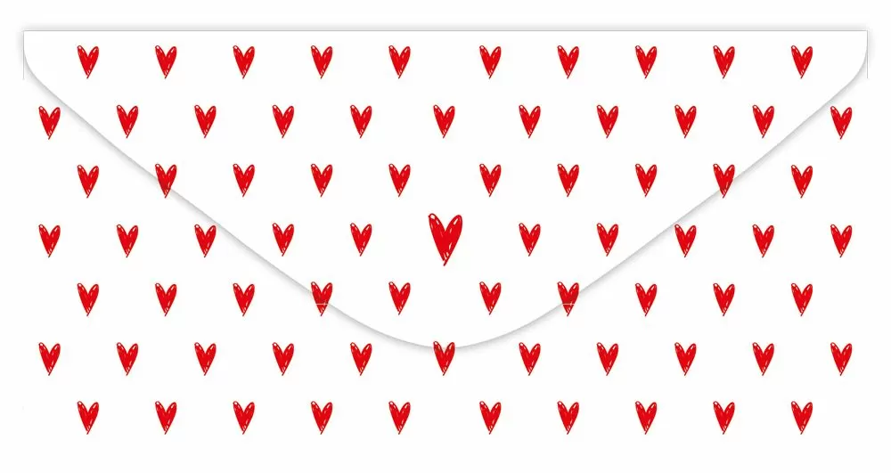 Конверт для денег, С Днем Рождения! (сердечко), 10 шт.