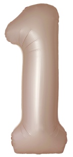 Шар (40''/102 см) Цифра, 1 Slim, Звездное Золото, Матовый, 1 шт.