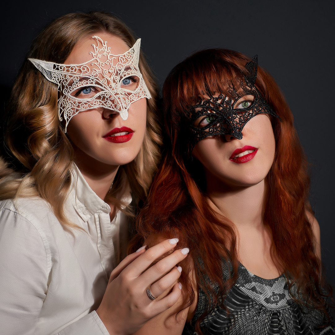 Маска кружевная, фигурная, Лисичка, Белый, 16*24 см, 1 шт. 