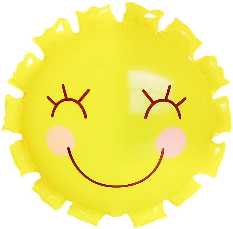 Шар (22''/56 см) Фигура, Солнышко, Желтый, 1 шт. в уп.