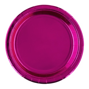 Тарелки (9''/23 см) Фуксия, Металлик, 6 шт.