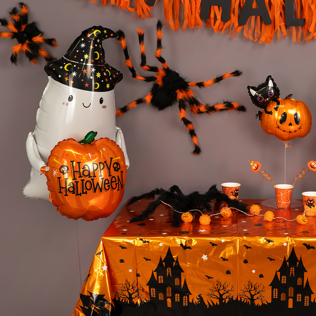 Шар 3D (27''/69 см) Фигура, Привидение с тыквой, 1 шт.