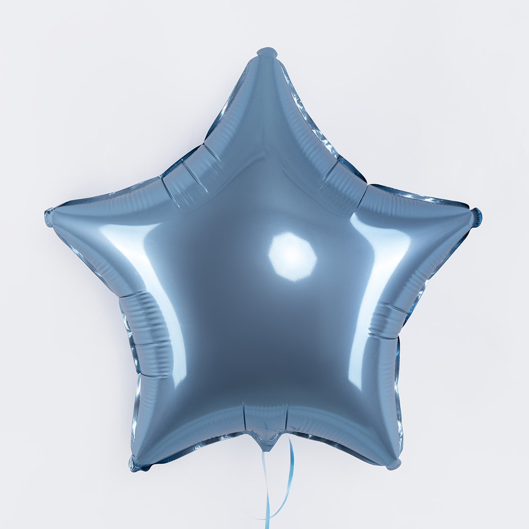Шар (18''/46 см) Звезда, Стальной синий, Сатин, 1 шт.