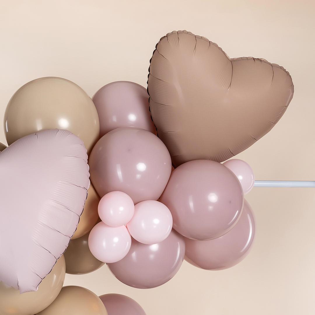 Шар (18''/46 см) Сердце, Ретро Какао, Сатин, 1 шт.