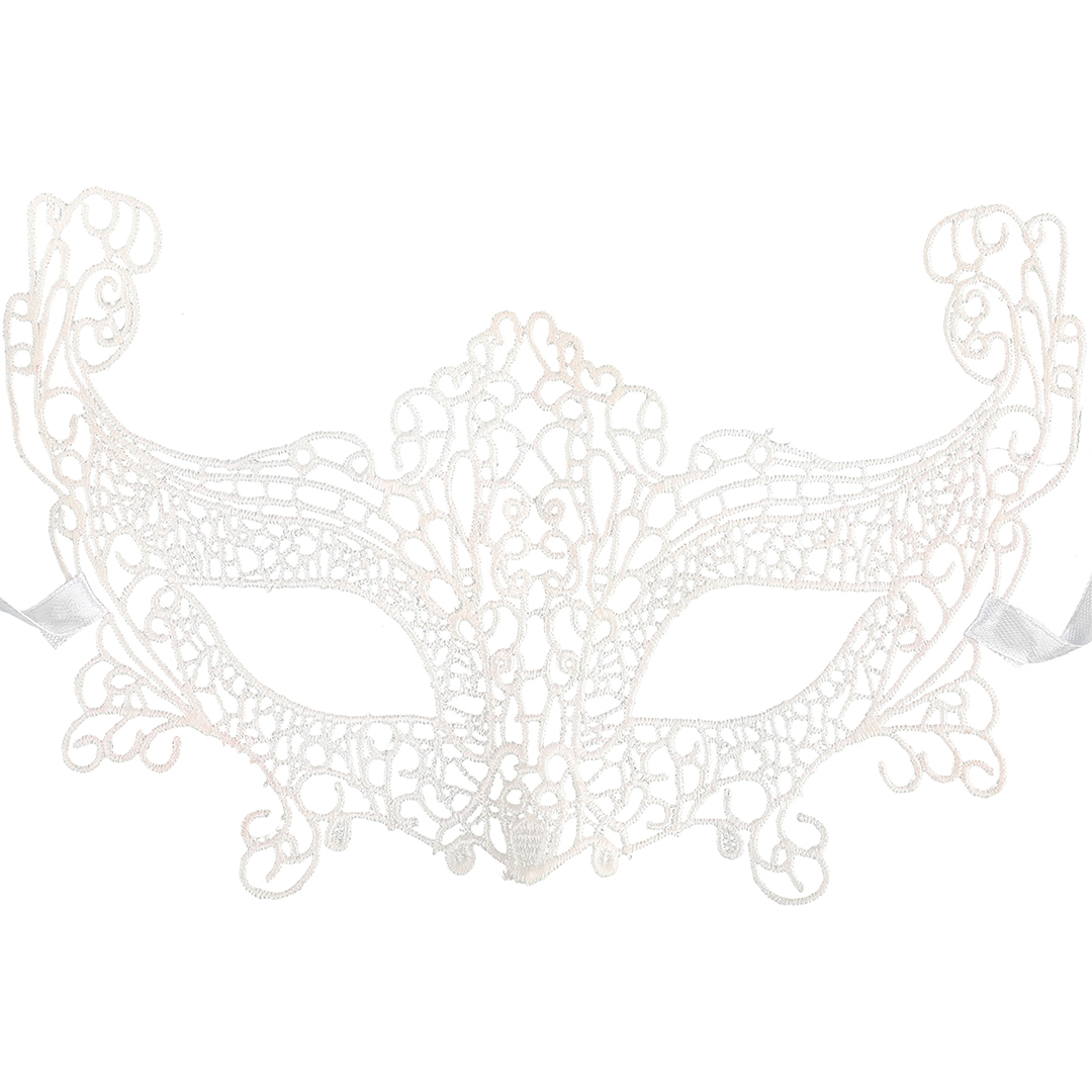 Маска кружевная, фигурная, Фантазия, Белый, 16*24 см, 1 шт. 
