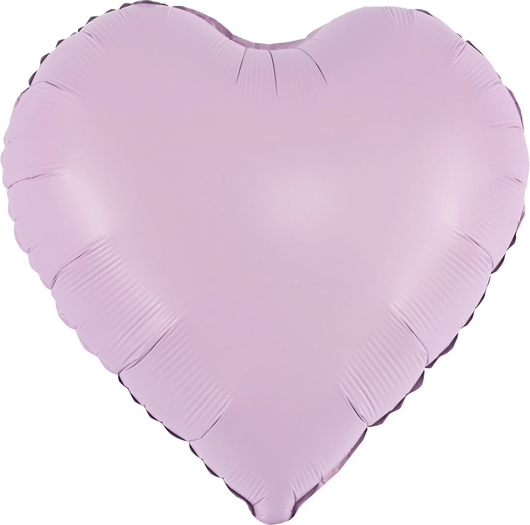 Шар (18''/46 см) Сердце, Сиреневый, Сатин, 1 шт.