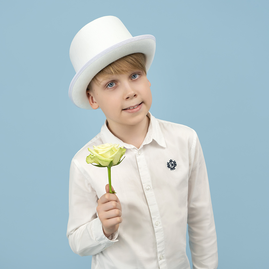 Шляпа, Цилиндр, фетр, Белый, 56-58 разм., 1 шт. 