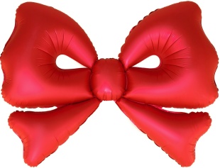 Шар (50''/127 см) Фигура, Бант, Красный, Сатин, 1 шт. в уп.