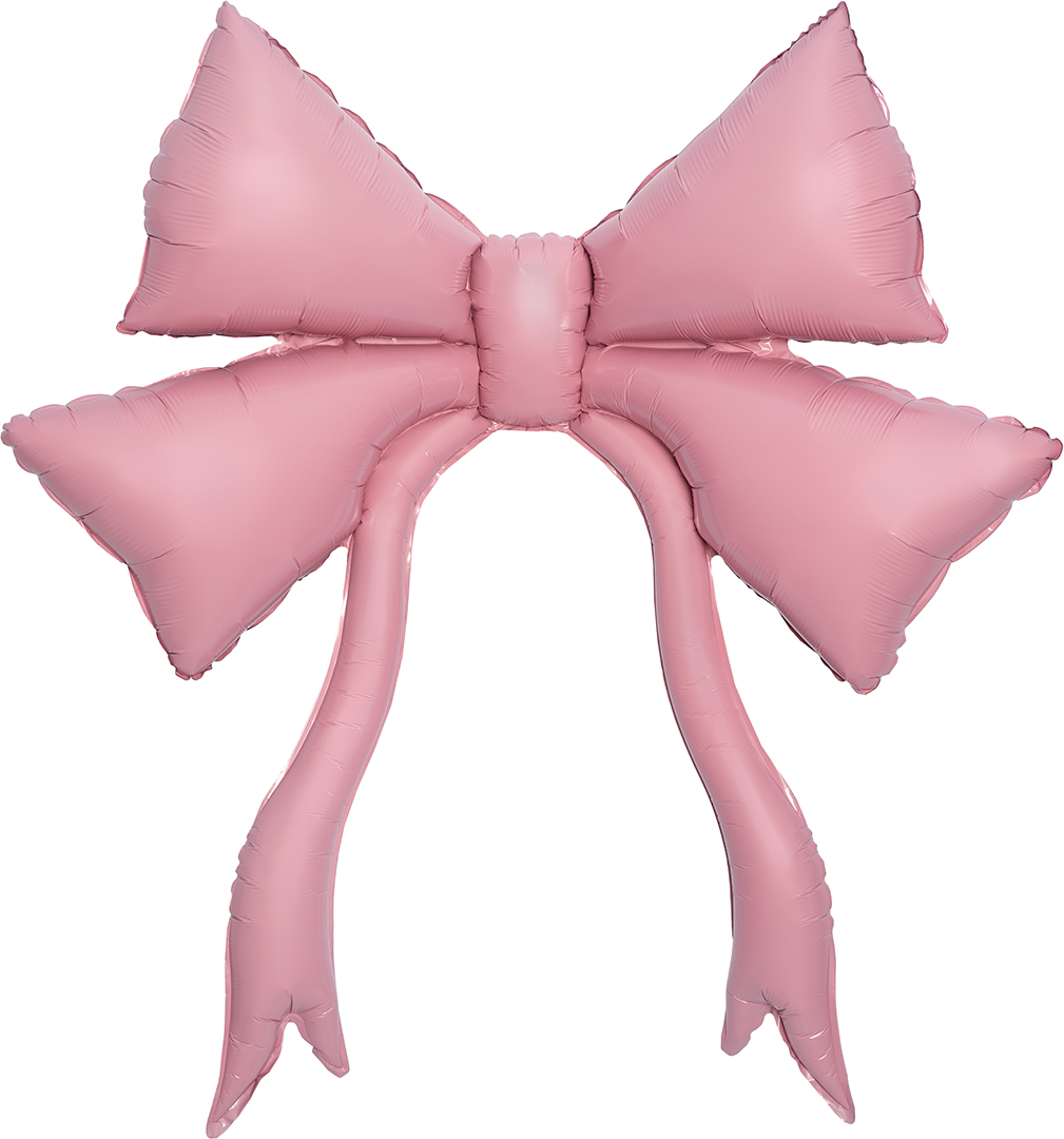 Шар (47''/119 см) Фигура, Бант (надув воздухом), Розовый, 1 шт.